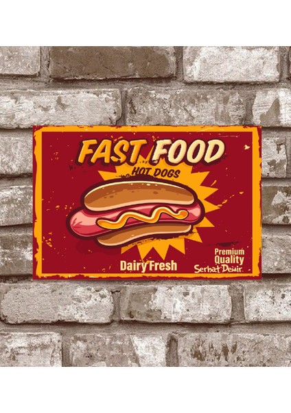 RETRO262-KIŞIYE Özel Fast-Food-Retro-Vintage-Metal-Poster