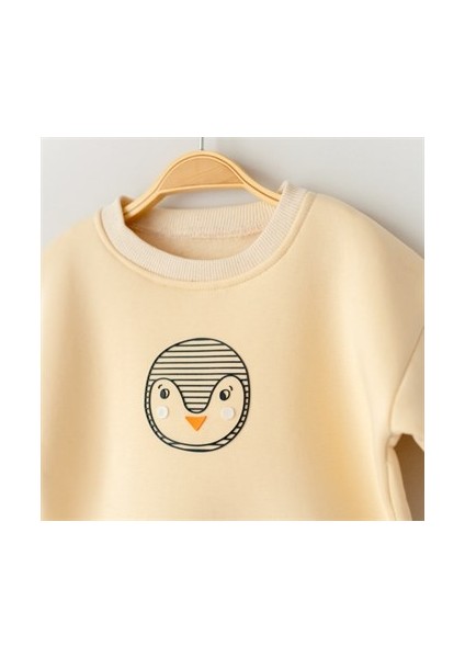 Mama Yoyo Penguen 3D Baskılı Sweatshirt Şardonlu