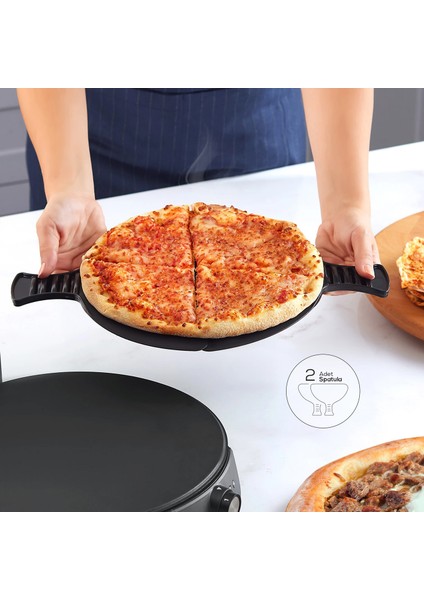 Gastro 10 In 1 1500 W Pizza Makinesi Biodiamond Granit Silver Tandır