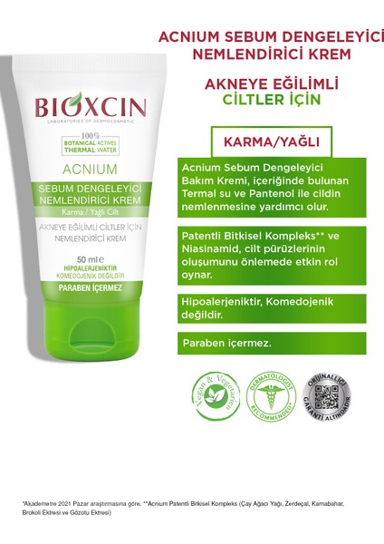 Acnium Dengeleyici Nemlendirci Krem 50 ml