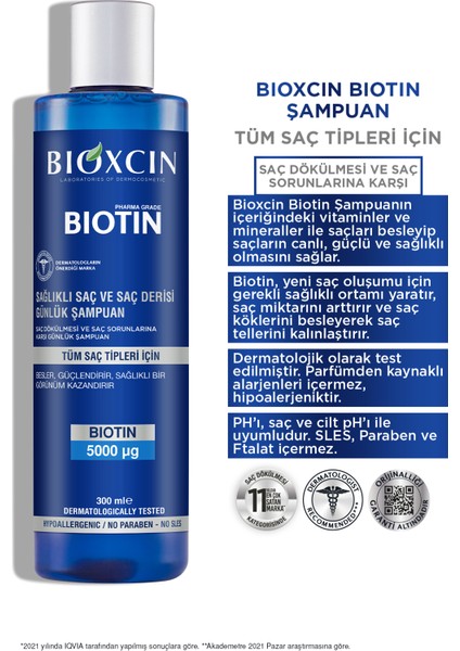 Biotin Şampuan 300 ml | Tüm Saç Tipleri