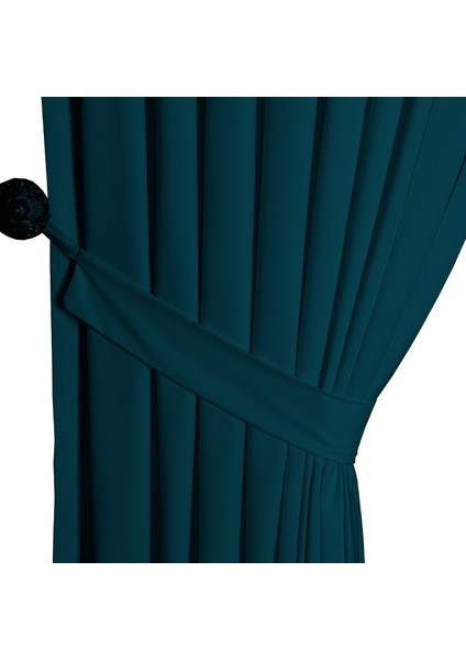 Ada Fon Perde Normal Pile (1'e 2,5 Pile) Petrol modelleri