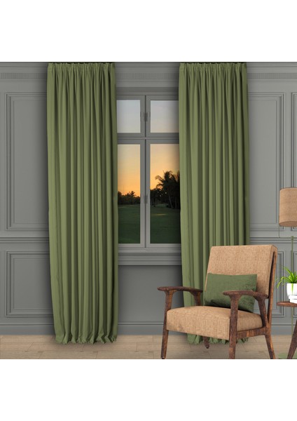 Ada Fon Perde Normal Pile (1'e 2,5 Pile) Su Yeşili fiyatları