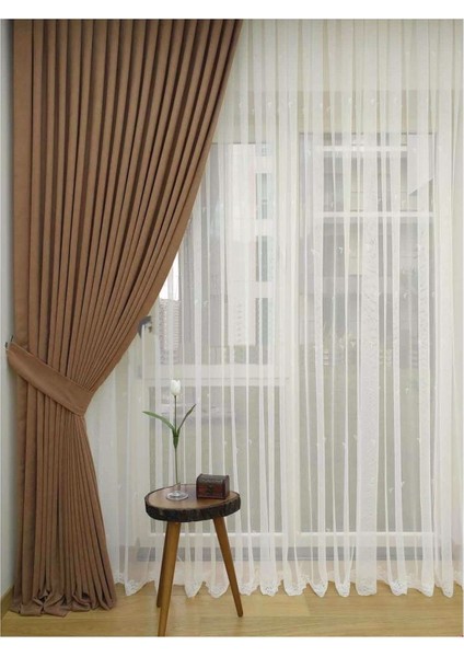 Ada Fon Perde Normal Pile (1'e 2,5 Pile) Kakao fırsatları