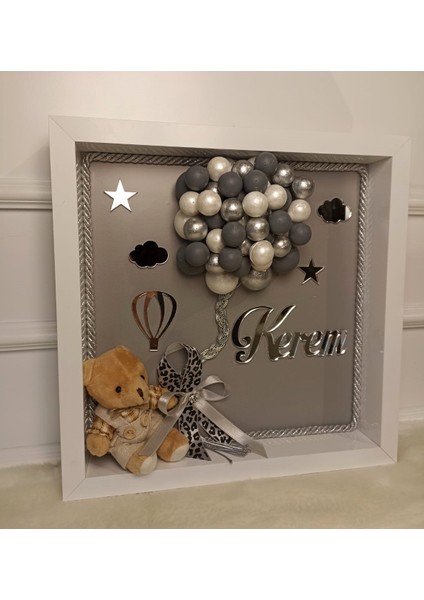 Bebek Kapı Süsü Gri Beyaz