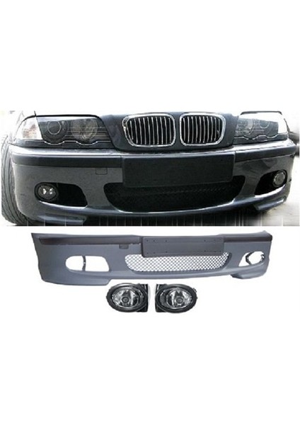 Bmw 3 Seri E46 Sedan 4 Kapı Plastik Boyasız Mtech Ön Tampon + Sis Çerçevesi
