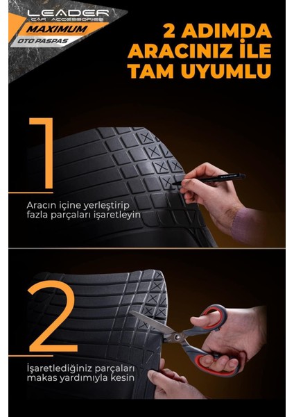 opel Corsa C Kesilebilir Universal Paspas 4d Havuzlu Siyah