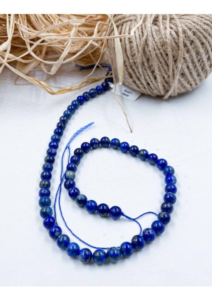 Lapis Lazuli Küre Kesim 6 mm Doğal Taş Dizi