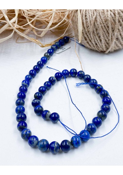 Lapis Lazuli Küre Kesim 8 mm Doğal Taş Dizi