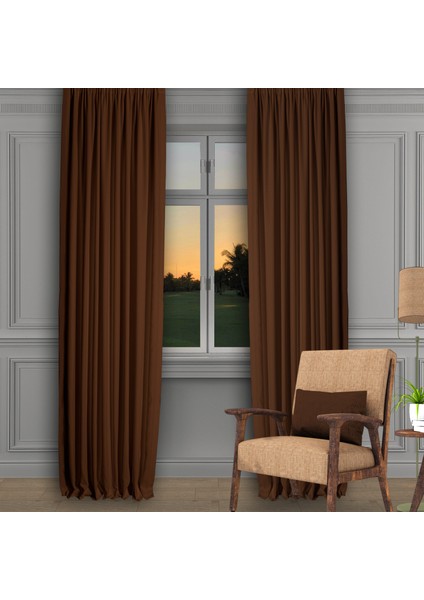 Ada Fon Perde Pilesiz Extraforlu Düz Dikim Büzgü Pile A.kahve fiyatları