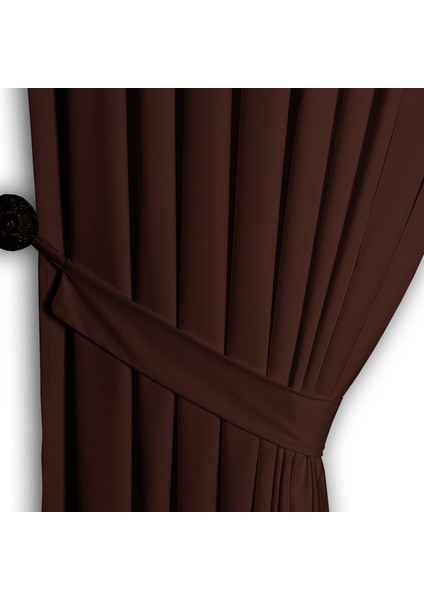 Ada Fon Perde Pilesiz Extraforlu Düz Dikim Büzgü Pile K.kahve modelleri