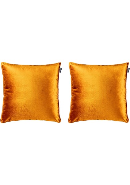 2'li Kadife Dikdörtgen Kırlent Kılıfı Kiremit