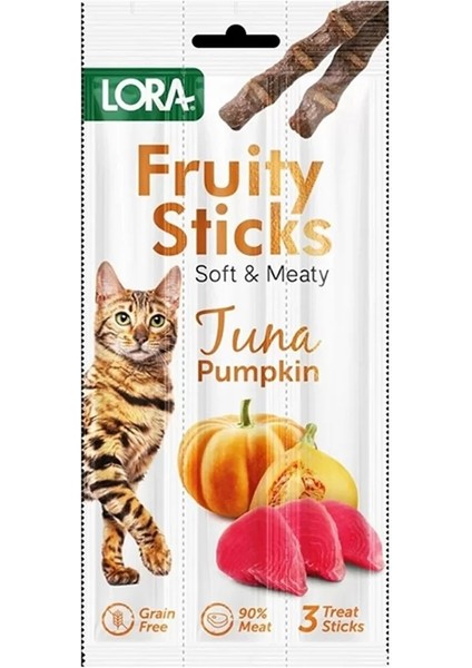 Ton Balıklı Balkabaklı Kedi Stick Ödül 3x5 gr