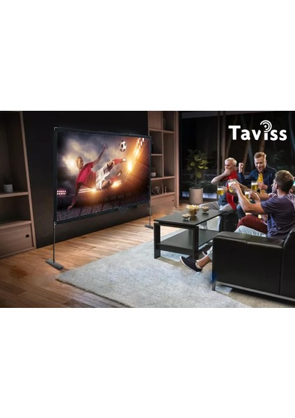 TAVİSS 120 İnç 276X157 cm Standlı Açık Alan Projeksiyon Perdesi