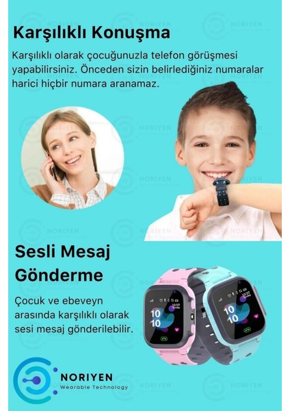 Sim Kartlı Konum Takipli Akıllı Çocuk Saati Gps Acil Durum Modlu Arama Yapan Kameralı Saat Kız Pembe