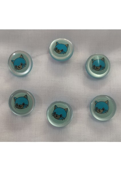 Bebek Düğmesi Jöle Mavi 6 Adet