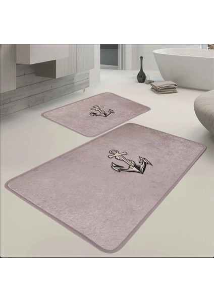 Çapa Desen 2li Banyo Paspas Takımı