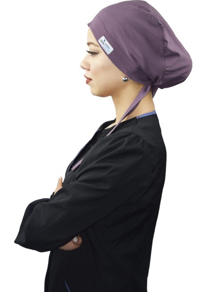 Likralı Tesettür Düz Leylak Doktor Hemşire Aşçı Tesettür Cerrahi Bonesi fiyatları