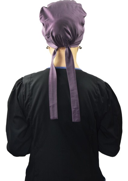 Likralı Tesettür Düz Leylak Doktor Hemşire Aşçı Tesettür Cerrahi Bonesi modelleri