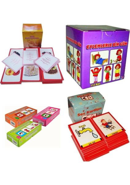 Yuka Kids Eğitim Kartları , Eylemlerle Bir Gün , Konuşma Kartları ve Ses Kartları 6 Lı Set