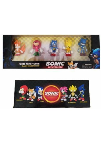 EC Shop Muditatoys Sonic Mini Figür Oyuncak 5 Figürlü Oyuncak Seti Super Metal Kirpi Sonic Tails Knuckles