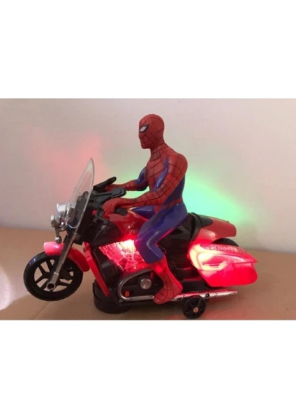 Spiderman Pilli Işıklı Motorlu Örümcek Adam