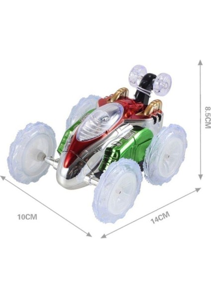 Uzaktan Kumandalı Takla Atan Işıklı Akrobat Oyuncak Araba Yeşil Renk Dasher