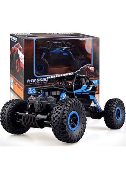 Oyuncak Rock Grawler 1:16 Ölçek 2.4 Ghz Çekişli Uzaktan Kumandalı Mavi Buggy Jeep