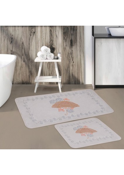 Şemsiye Desen 2'li Banyo Paspas Takımı