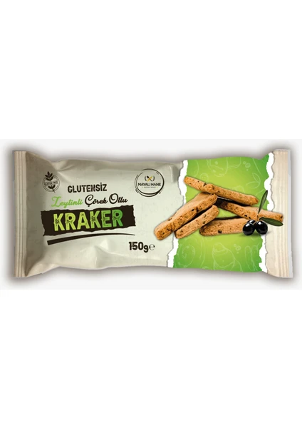 Mayalı Hane Glutensiz Zeytinli Çörekotlu Kraker 150 gr (3'lü Paket)