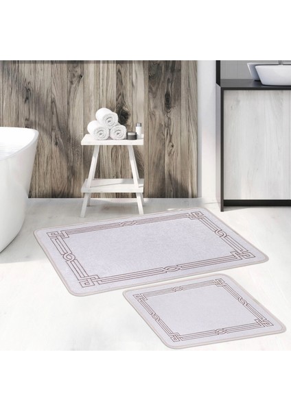 Klasik Desen 2'li Banyo Paspas Takımı