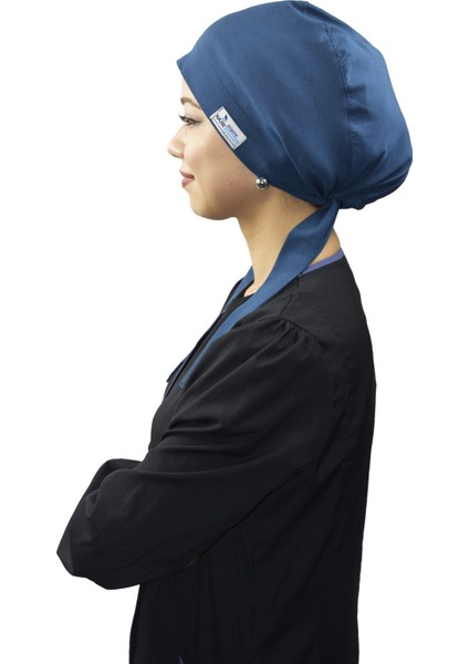 Tesettür Düz Petrol Mavisi Doktor Hemşire Hastane Aşçı Cerrahi Tesettür Bonesi fiyatları