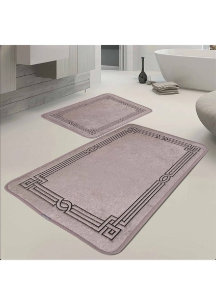 Klasik Desen 2'li Banyo Paspas Takımı