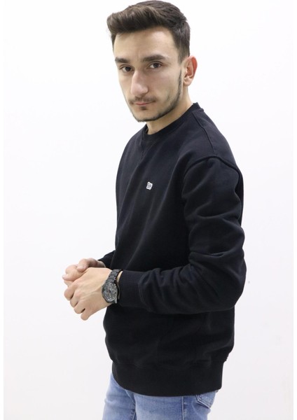 L81IRY01 Erkek Siyah Bisiklet Yaka Sweat modelleri