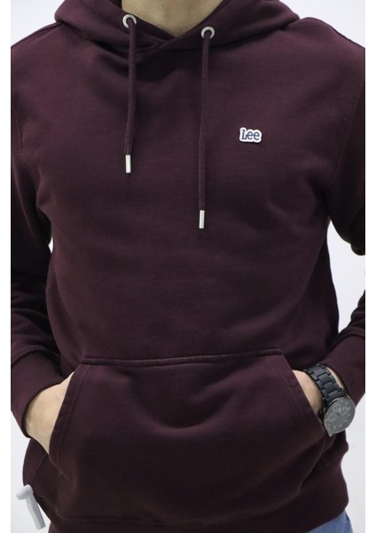 L80YRY74 Erkek Bordo Kapüşonlu Sweat