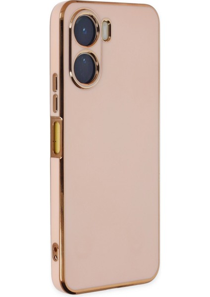 Vivo Y16 Kılıf Bark Parlak Kenarlı Silikon + Ekran Koruyucu Nano