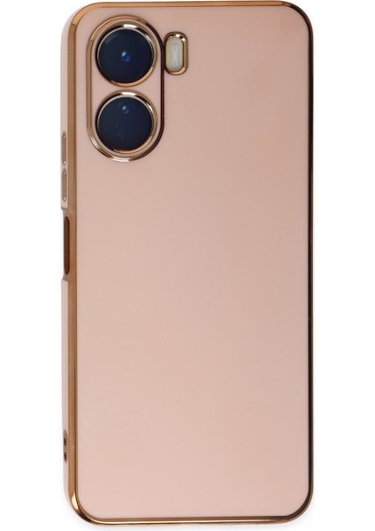 Vivo Y16 Kılıf Bark Parlak Kenarlı Silikon + Ekran Koruyucu Nano
