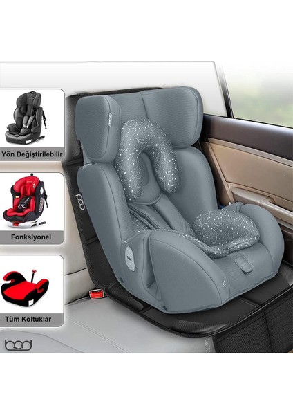 Isofix Girişli Oto Çocuk Koltuğu Koruyucu Alin Oto Kılıfı Ana Kucağı Puset Koruma Koltuk Minderi