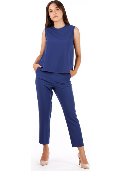 Kadın Kısa Kollu Bluz Pantolon Ikili Takım