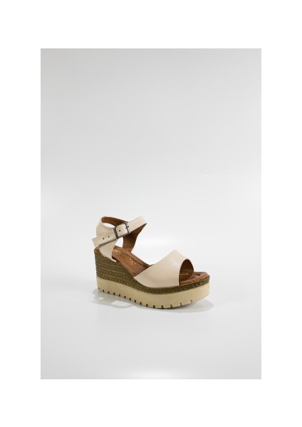 Kadın Krem Yüksek Topuk Sandalet fırsatları
