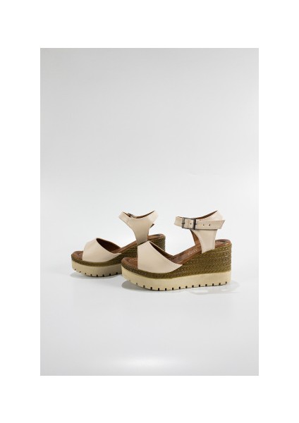 Kadın Krem Yüksek Topuk Sandalet indirimleri