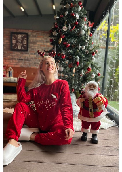 Yılbaşı Desenli Peluş Polar Pijama Takımı fiyatları