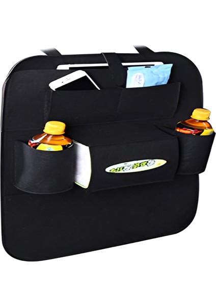 Araç İçi 7 Cepli Seyehat Eşya Organizer Siyah Yün Keçe Koltuk Arkası Düzenleyici Gözler Oto Yolcu Malzeme Organizer fırsatları