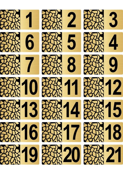 Metal Kapı Masa Dolap Posta Kutusu Numarası 6X12 cm Altın Renk (1…21)