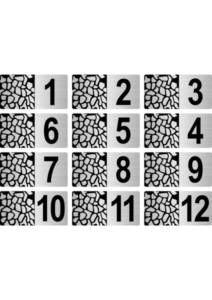 Metal Kapı Masa Dolap Posta Kutusu Numarası 5X10 cm Gümüş Renk (1…12)