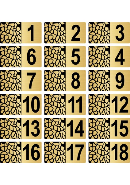 Metal Kapı Masa Dolap Posta Kutusu Numarası 6X12 cm Altın Renk (1…18)