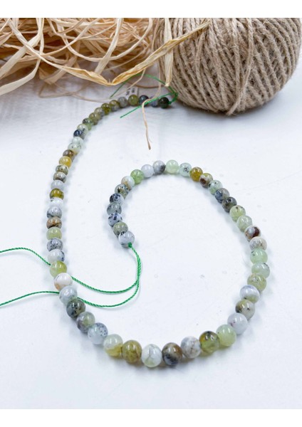 Yeşil Opal Küre Kesim 6 mm Doğal Taş Dizi