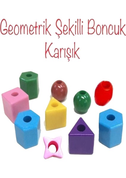 Geometrik Şekiller Okul Öncesi Eğitim Ince Motor Gelişim Karışık Plastik Boncuk 1 kg