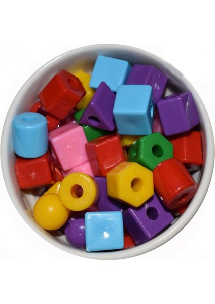 Geometrik Şekiller Okul Öncesi Eğitim Ince Motor Gelişim Karışık Plastik Boncuk 1 kg fiyatları