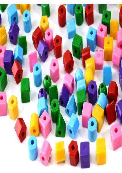 Geometrik Şekiller Okul Öncesi Eğitim Ince Motor Gelişim Karışık Plastik Boncuk 1 kg modelleri